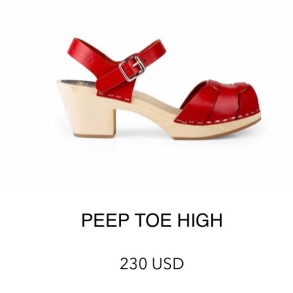 Swedish Hasbeens Shoes - Swedish Hasbeens Red Clogs